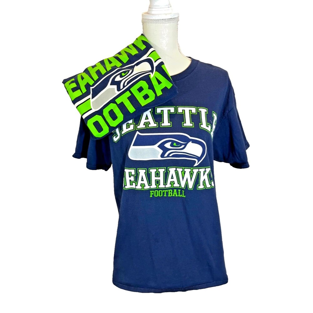 Set of 2 Seattle Seahawks Women's NFL Team Apparel Graphic Tee Size Large